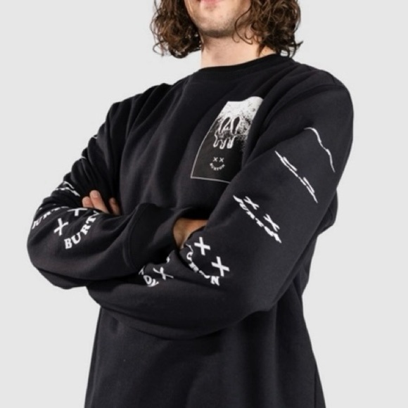 BURTON NWOT Skeleton Key 24 Fleece Crewneck Sweatshirt True Black 2024 - Men's M - Picture 8 of 9